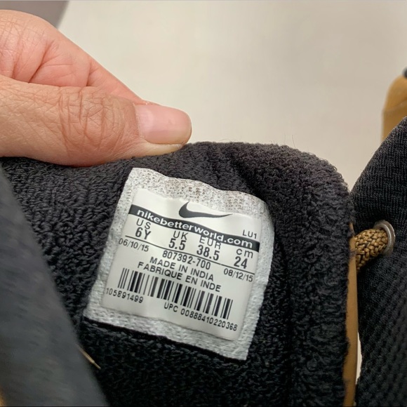 Nike Son of Force Mid Winter Wheat 807392-700 monochrome tan high top sneakers - Picture 8 of 10